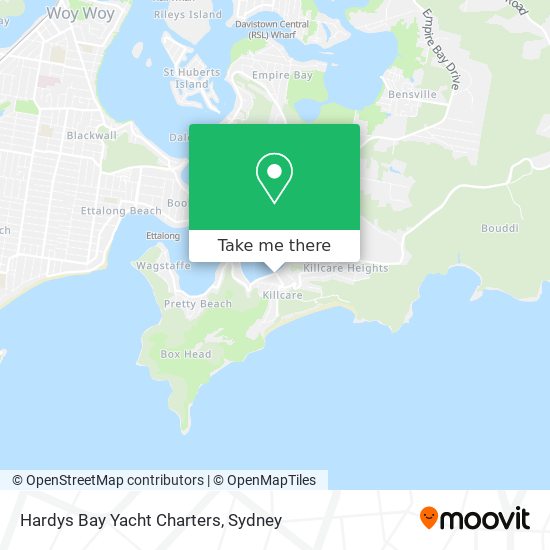 Hardys Bay Yacht Charters map