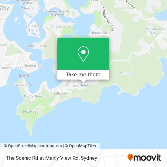 The Scenic Rd at Manly View Rd map