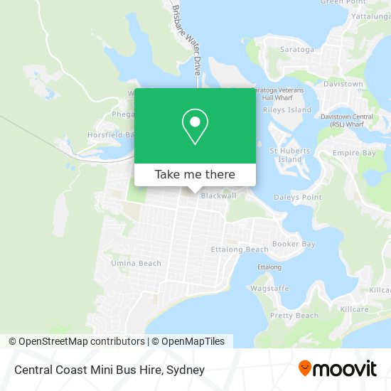 Central Coast Mini Bus Hire map