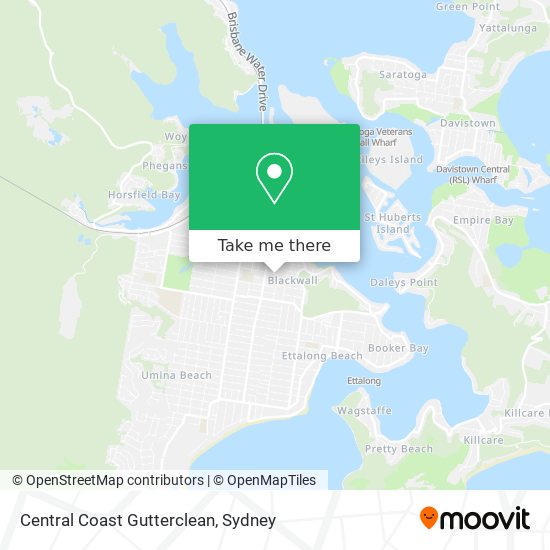 Mapa Central Coast Gutterclean