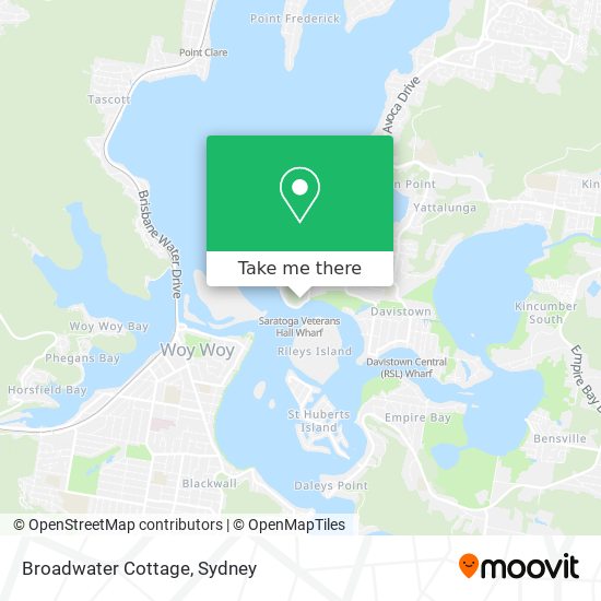 Mapa Broadwater Cottage