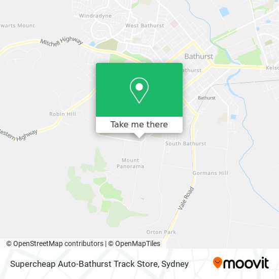 Mapa Supercheap Auto-Bathurst Track Store