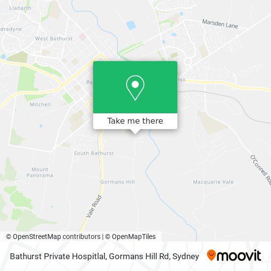 Bathurst Private Hospitlal, Gormans Hill Rd map