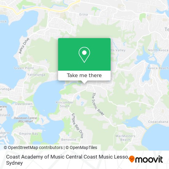 Coast Academy of Music Central Coast Music Lesso map