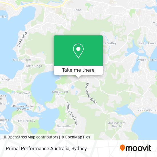 Mapa Primal Performance Australia