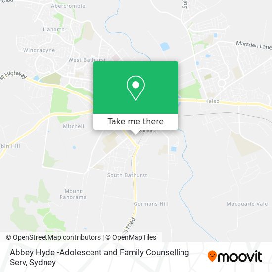 Mapa Abbey Hyde -Adolescent and Family Counselling Serv