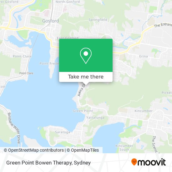 Mapa Green Point Bowen Therapy