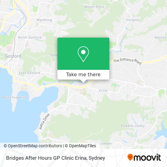 How to get to Bridges After Hours GP Clinic Erina by Bus, Ferry or Train?