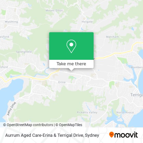 Mapa Aurrum Aged Care-Erina & Terrigal Drive