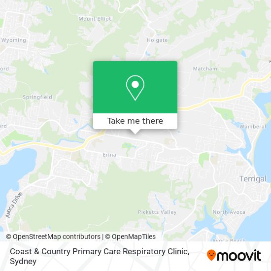Mapa Coast & Country Primary Care Respiratory Clinic