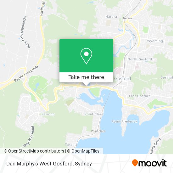 Dan Murphy's West Gosford map