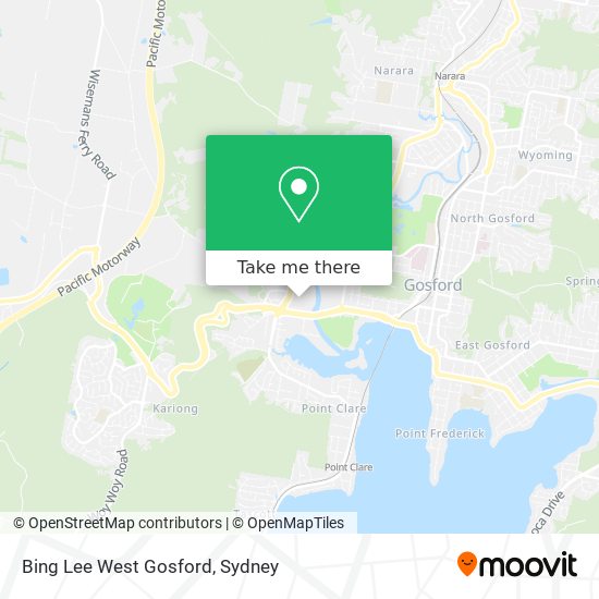 Bing Lee West Gosford map