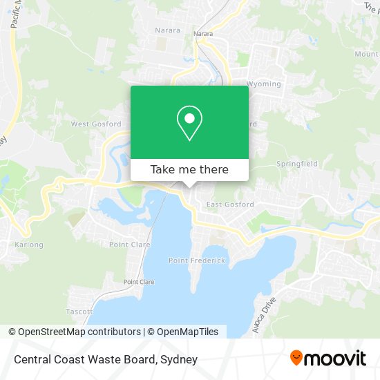 Mapa Central Coast Waste Board