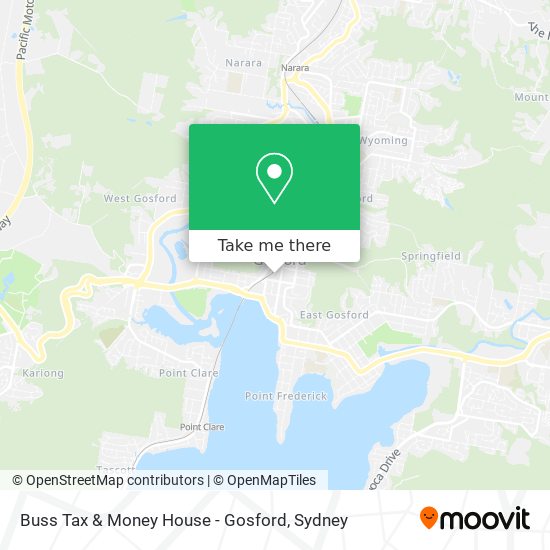 Mapa Buss Tax & Money House - Gosford