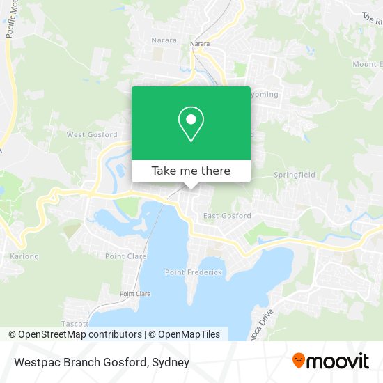 Westpac Branch Gosford map