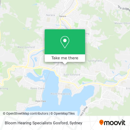 Bloom Hearing Specialists Gosford map