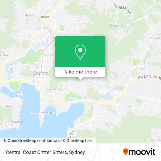 Mapa Central Coast Critter Sitters