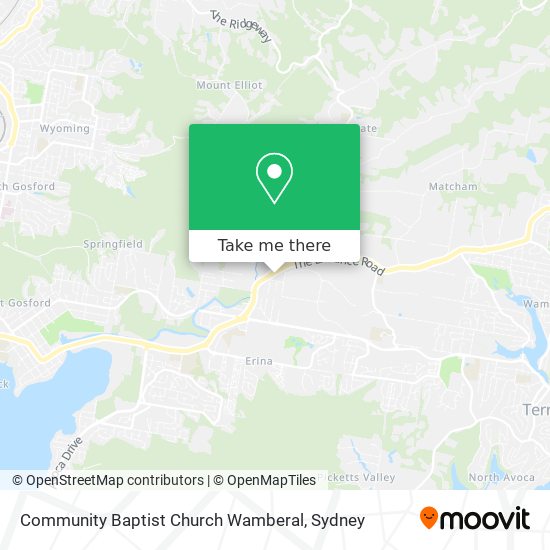 Community Baptist Church Wamberal map