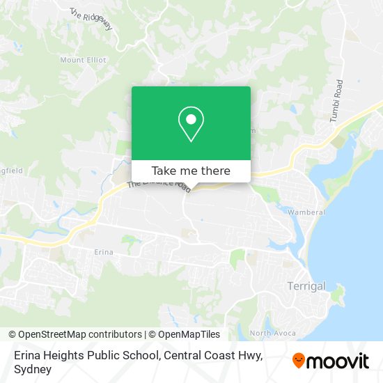 Mapa Erina Heights Public School, Central Coast Hwy