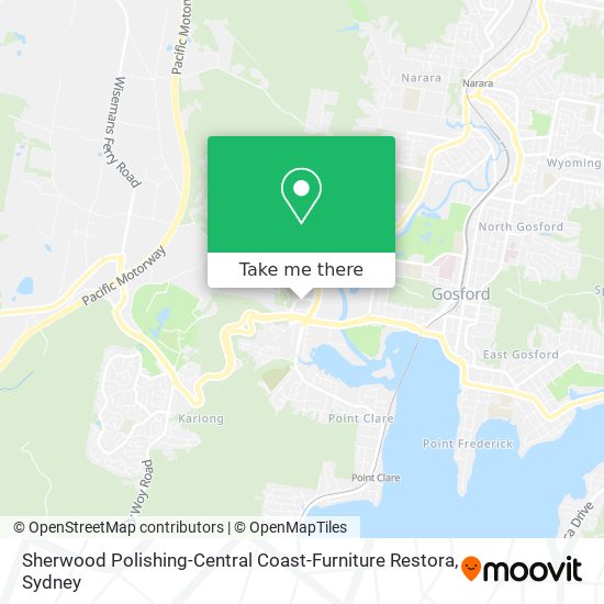 Mapa Sherwood Polishing-Central Coast-Furniture Restora