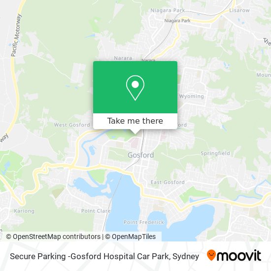 Mapa Secure Parking -Gosford Hospital Car Park