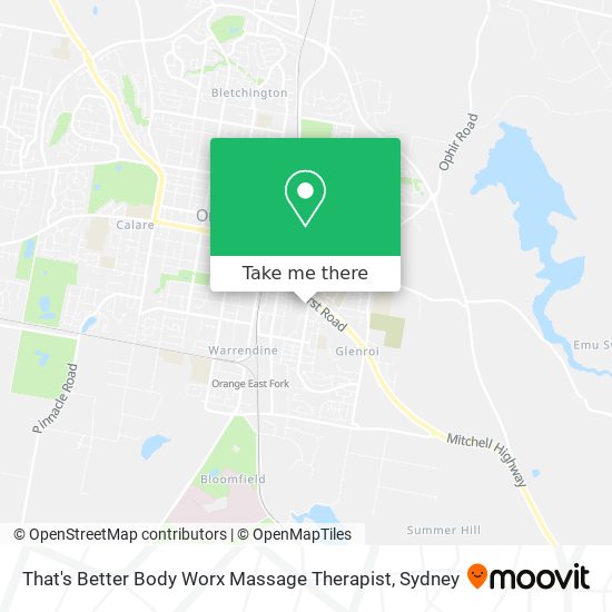 That's Better Body Worx Massage Therapist map