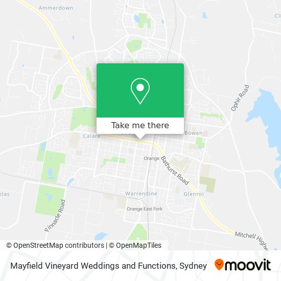 Mayfield Vineyard Weddings and Functions map