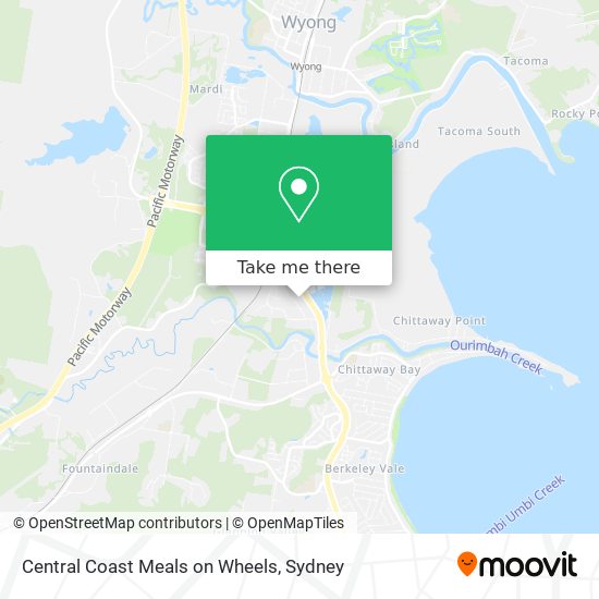 Central Coast Meals on Wheels map