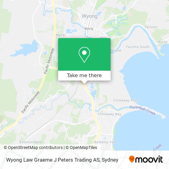 Mapa Wyong Law Graeme J Peters Trading AS