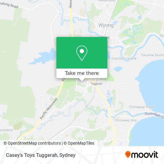 Casey's Toys Tuggerah map