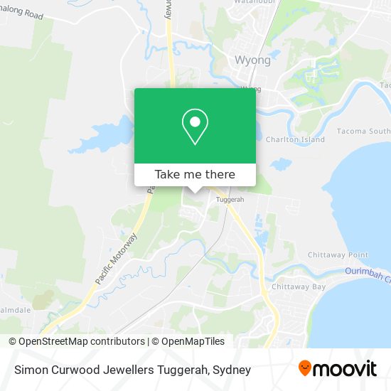 Simon Curwood Jewellers Tuggerah map