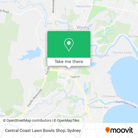 Central Coast Lawn Bowls Shop map