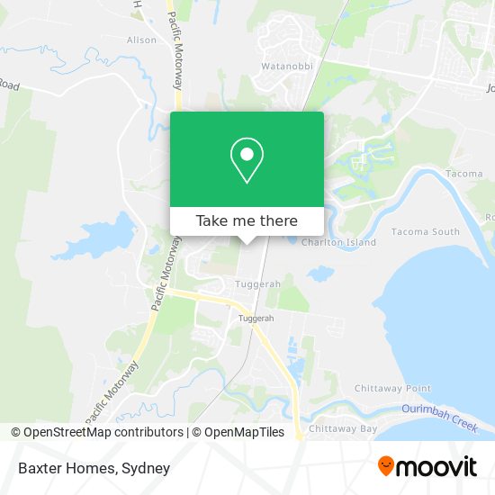 Baxter Homes map
