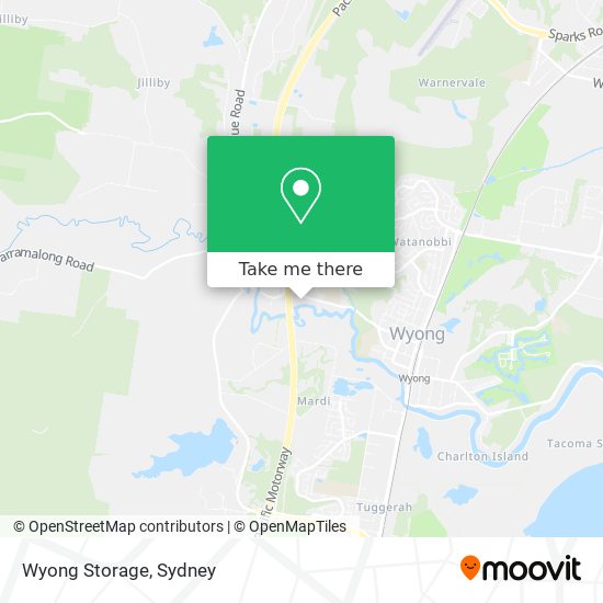 Mapa Wyong Storage