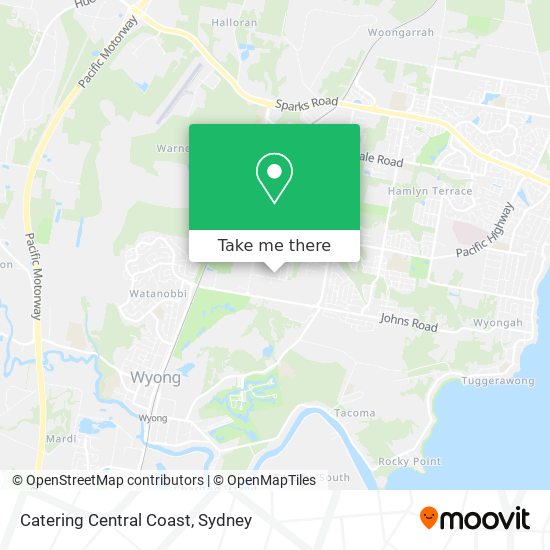 Catering Central Coast map