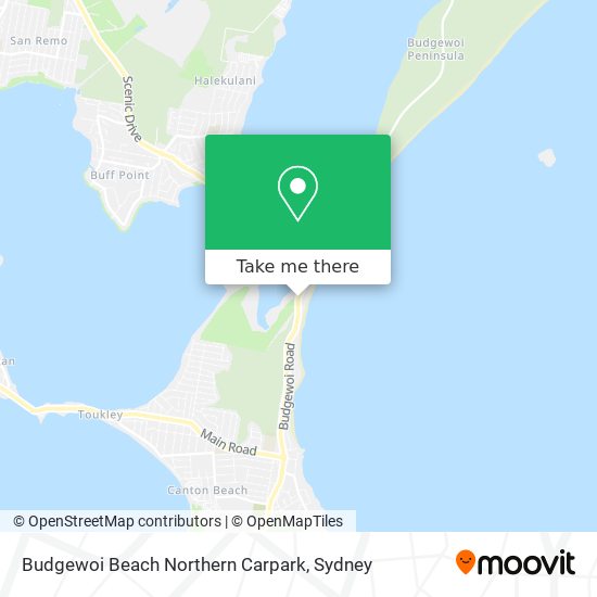 Mapa Budgewoi Beach Northern Carpark