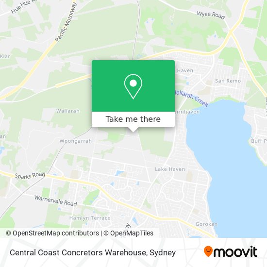 Mapa Central Coast Concretors Warehouse