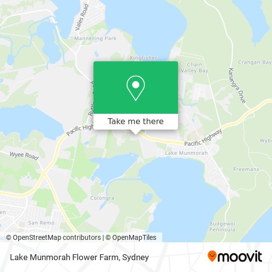 Mapa Lake Munmorah Flower Farm