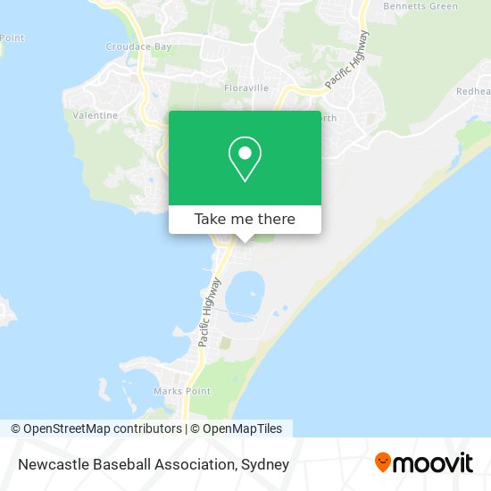 Mapa Newcastle Baseball Association