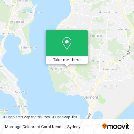 Marriage Celebrant Carol Kendall map