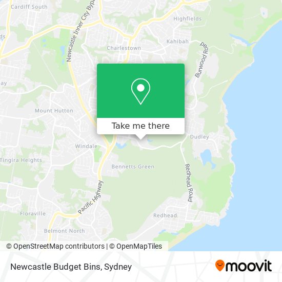 Mapa Newcastle Budget Bins