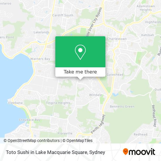 Mapa Toto Sushi in Lake Macquarie Square