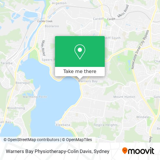 Warners Bay Physiotherapy-Colin Davis map