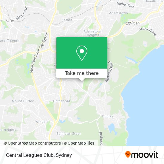 Central Leagues Club map