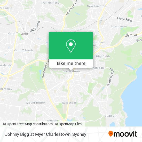 Johnny Bigg at Myer Charlestown map