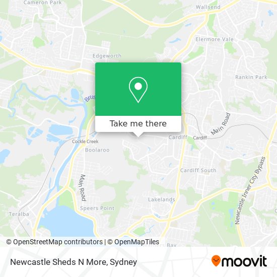 Mapa Newcastle Sheds N More