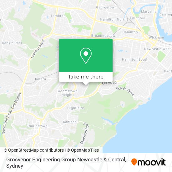 Mapa Grosvenor Engineering Group Newcastle & Central