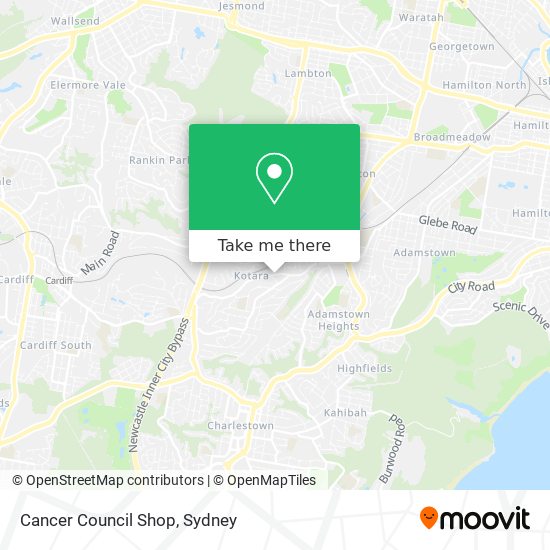 Cancer Council Shop map