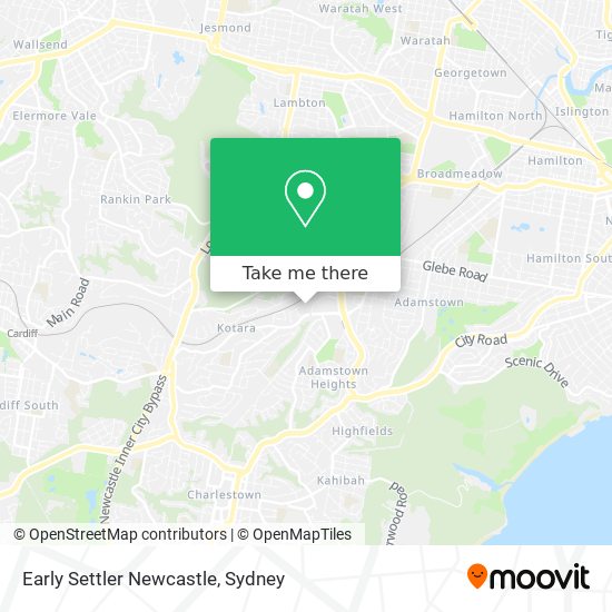 Mapa Early Settler Newcastle