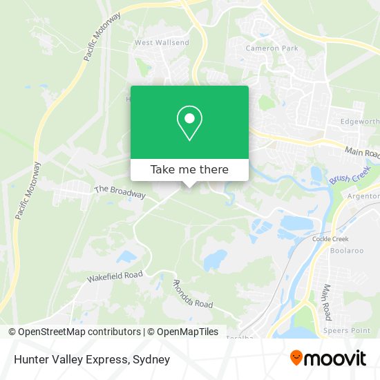 Hunter Valley Express map